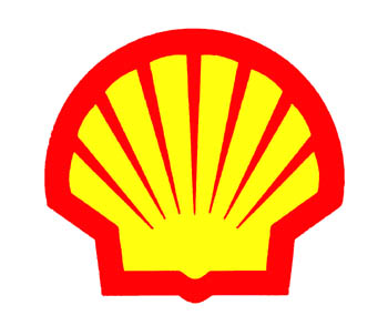 Shell Oil gasoline station rising sun logo